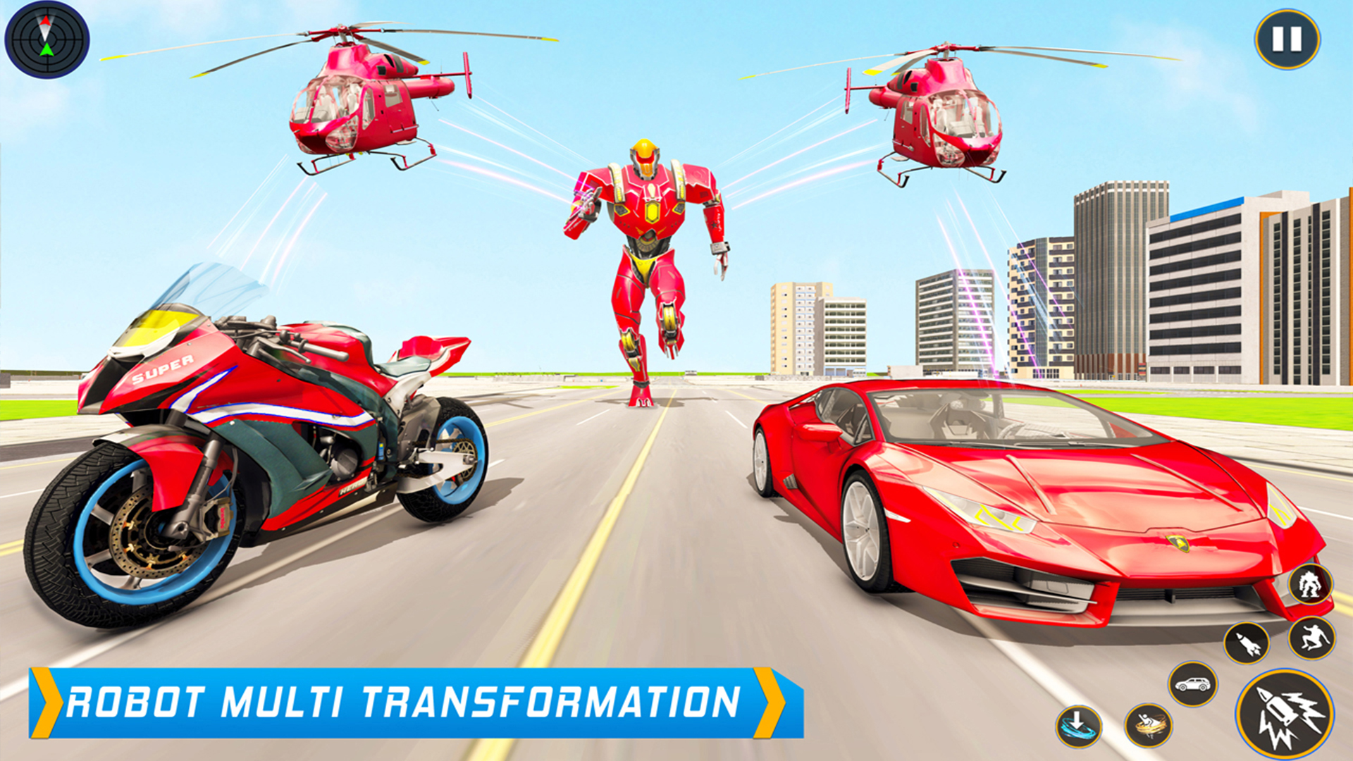 اسکرین شات 8 برنامه Helicopter Robot Car Game 3d