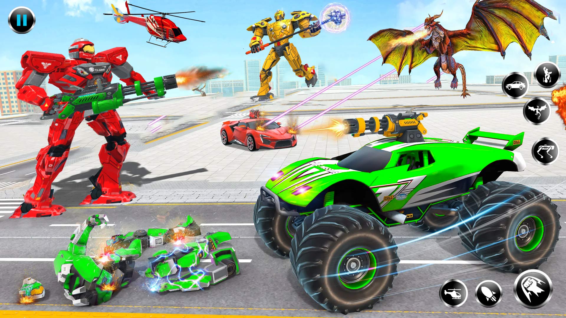 اسکرین شات 2 بازی Monster Truck Game Robot Fight