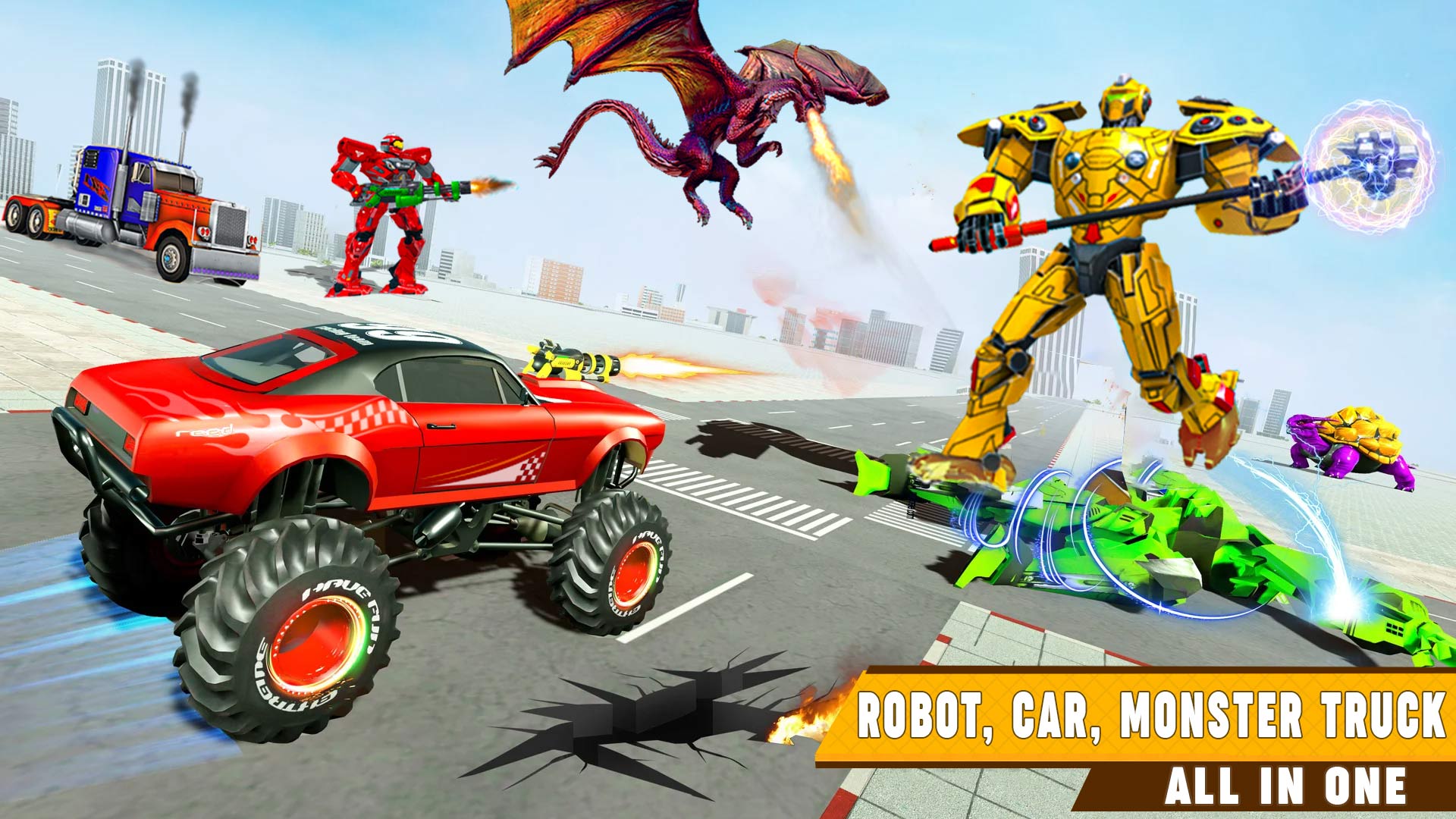 اسکرین شات 3 بازی Monster Truck Game Robot Fight