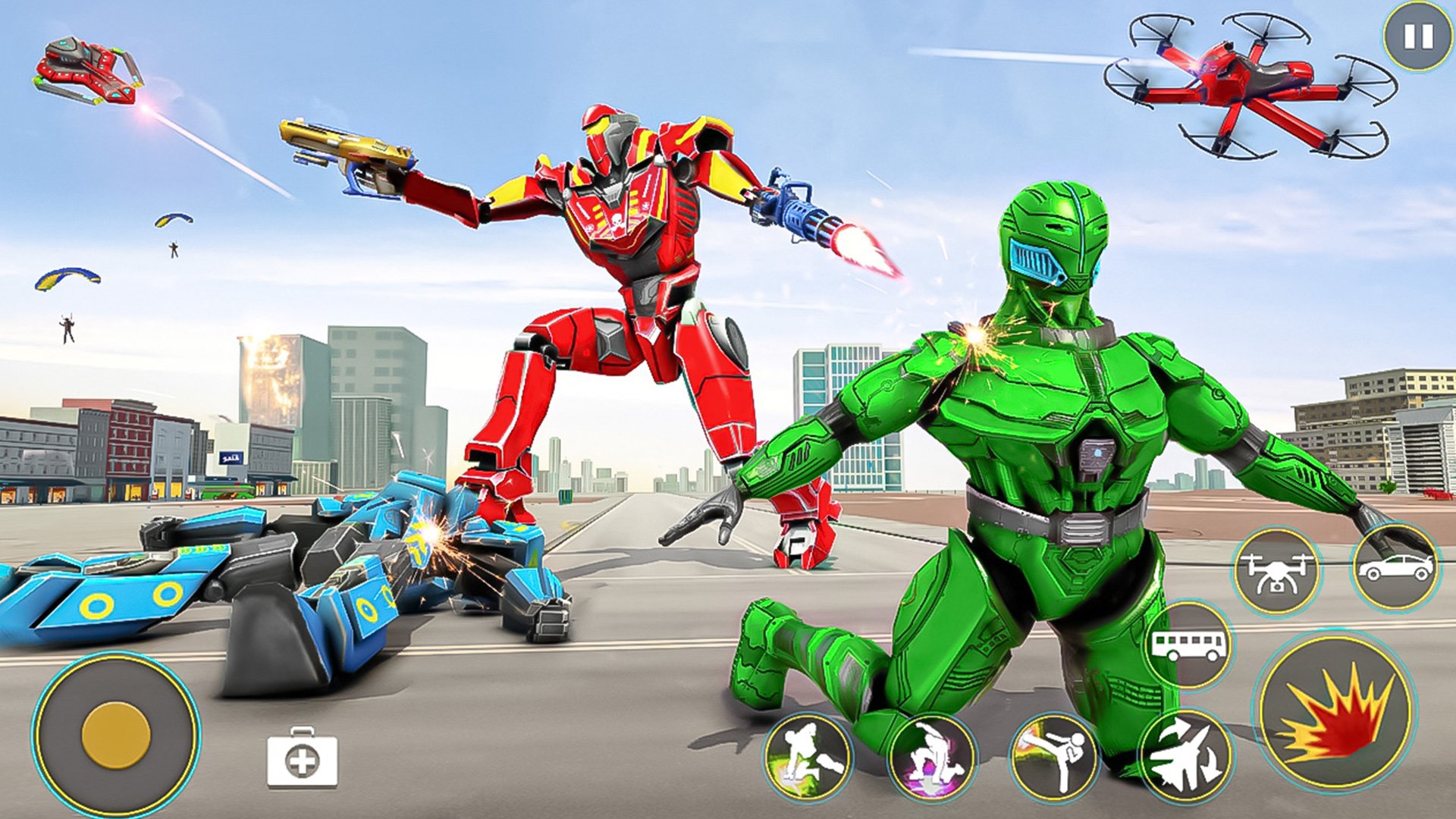 اسکرین شات 6 برنامه Bus Robot Car Drone Robot Game
