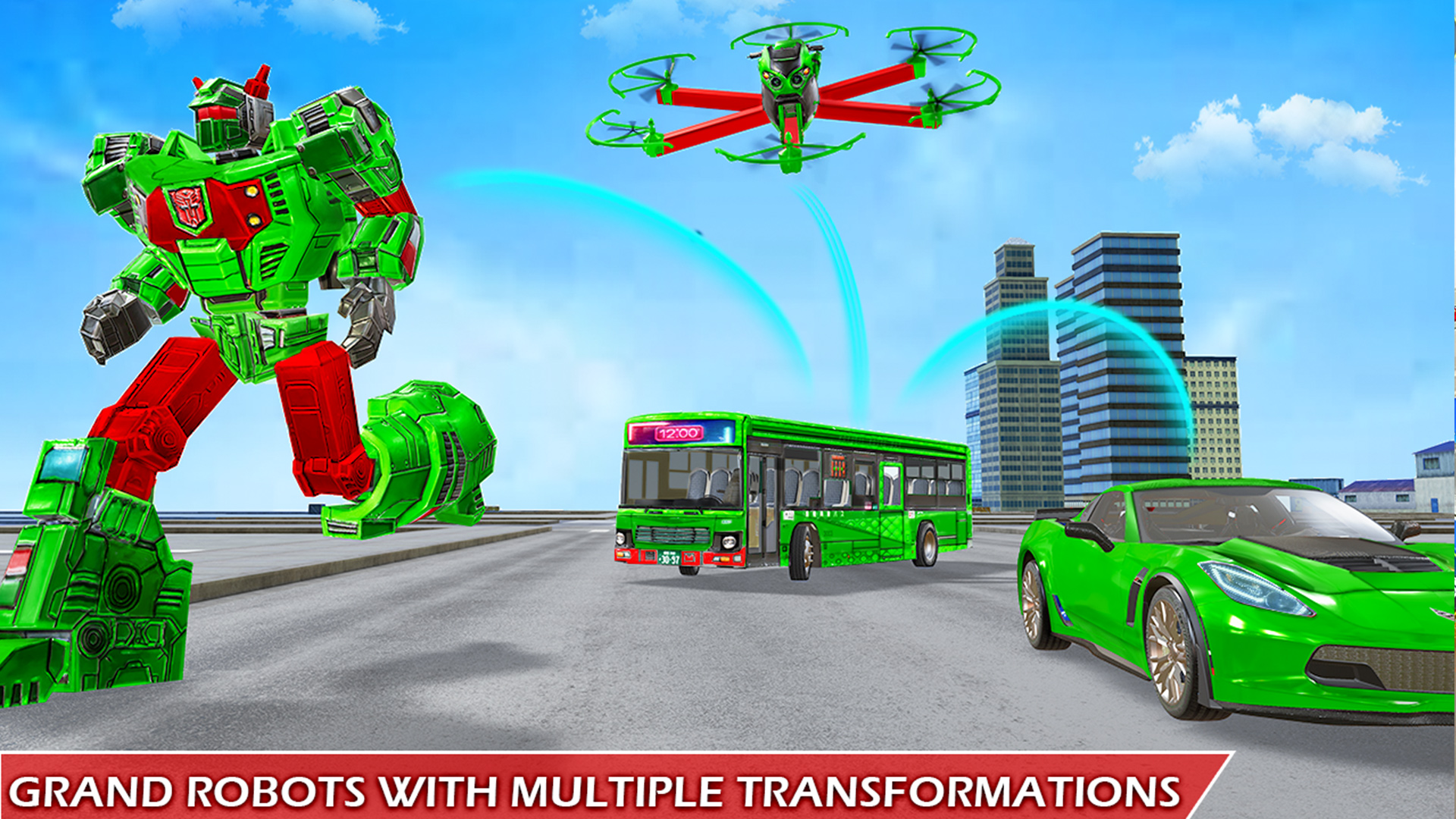 اسکرین شات 8 برنامه Bus Robot Car Drone Robot Game