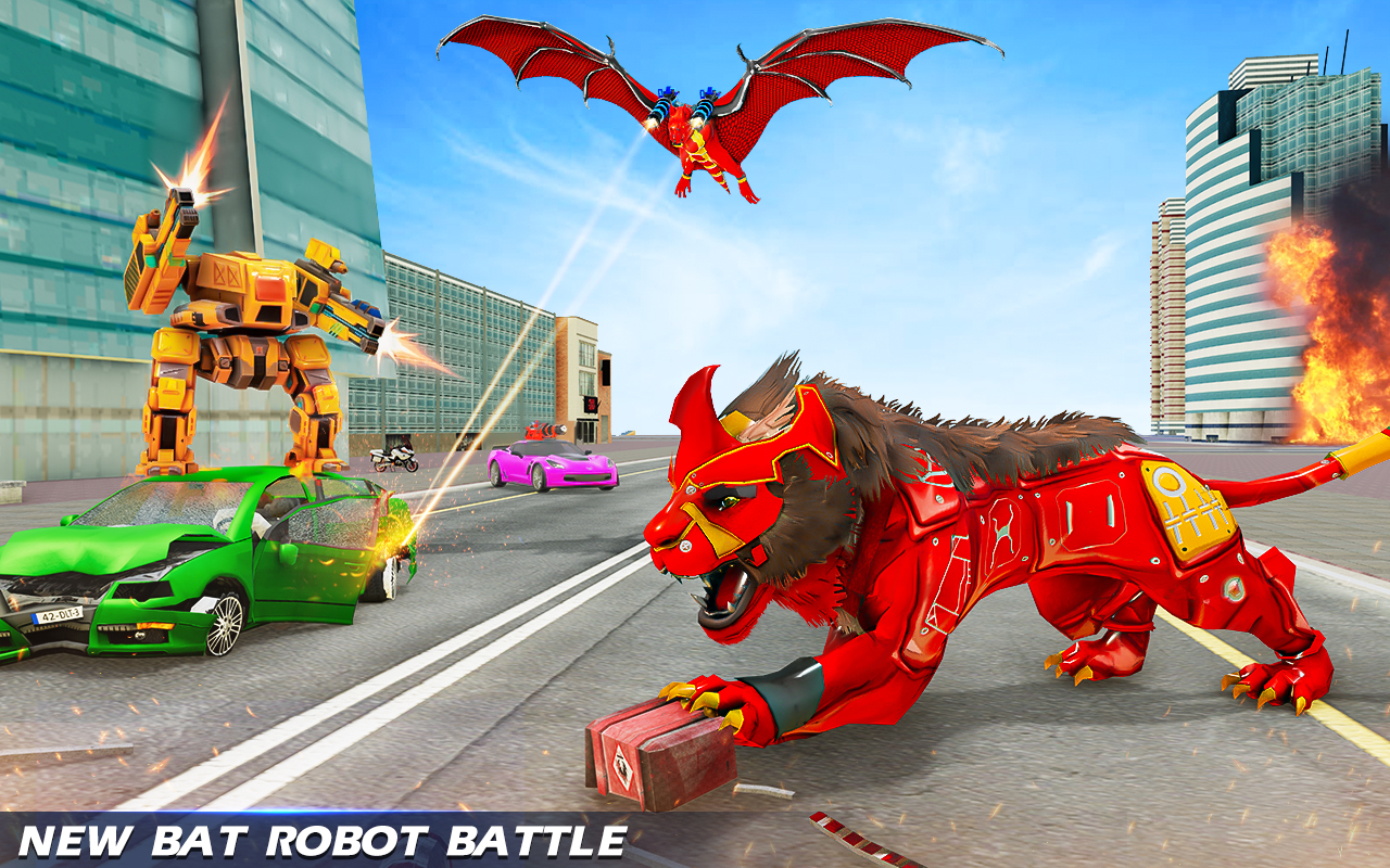 اسکرین شات 2 برنامه Lion Robot Transform Games 3d