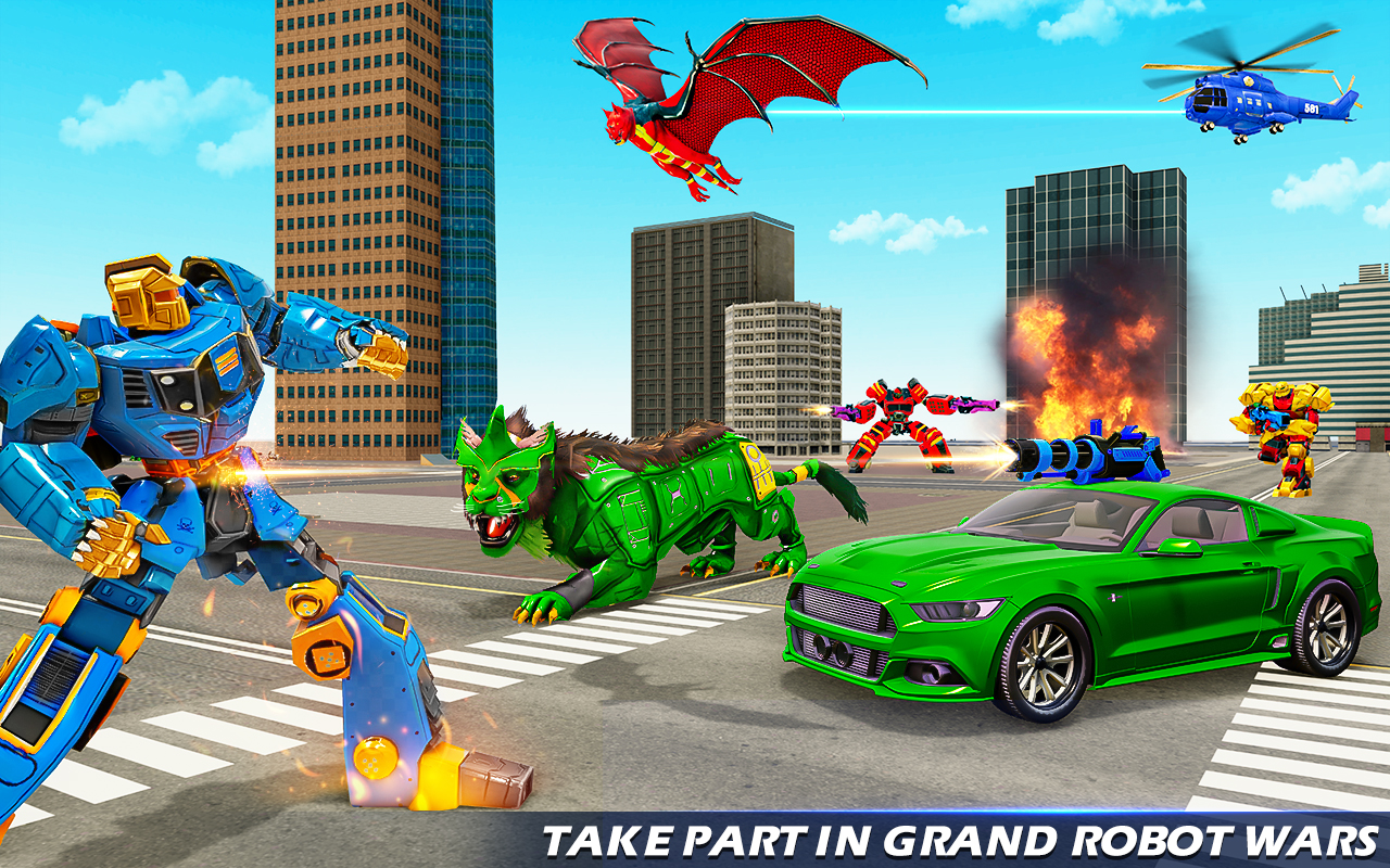 اسکرین شات 4 برنامه Lion Robot Transform Games 3d