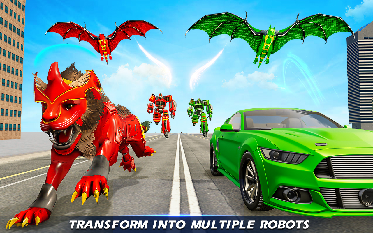 اسکرین شات 5 برنامه Lion Robot Transform Games 3d