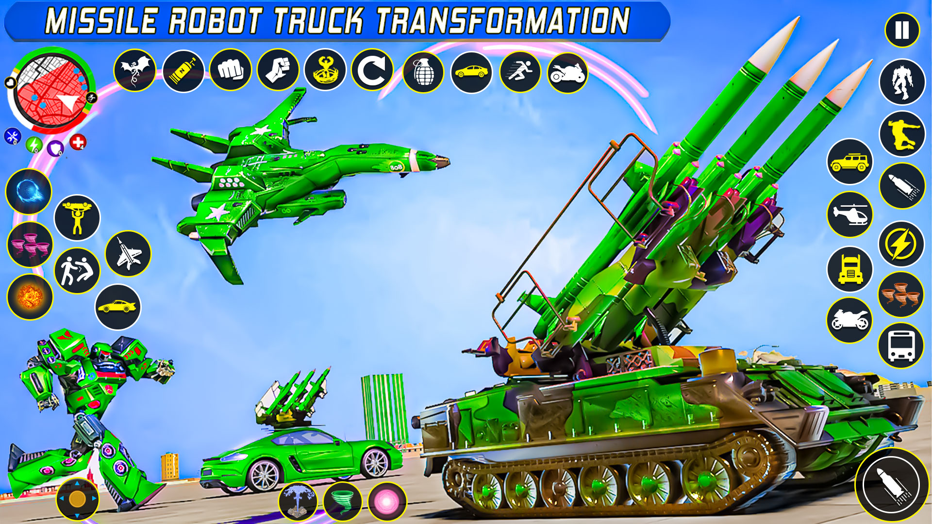 اسکرین شات 5 برنامه Army Truck Robot Car Game 3d