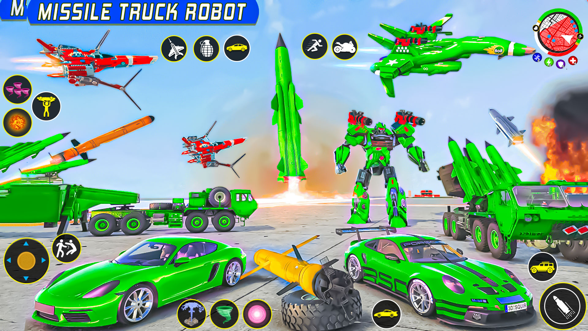 اسکرین شات 1 برنامه Army Truck Robot Car Game 3d