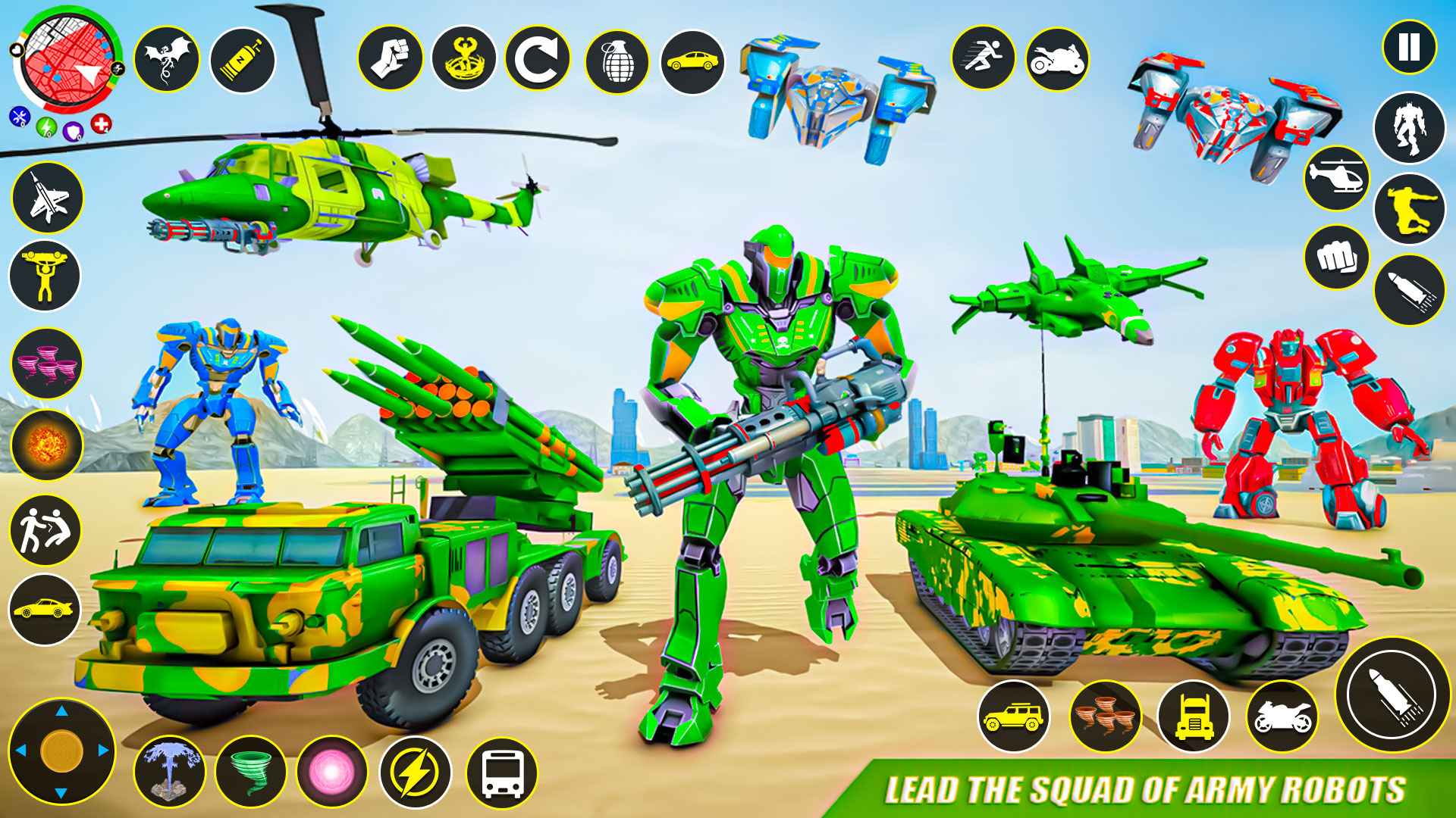 اسکرین شات 4 برنامه Army Truck Robot Car Game 3d
