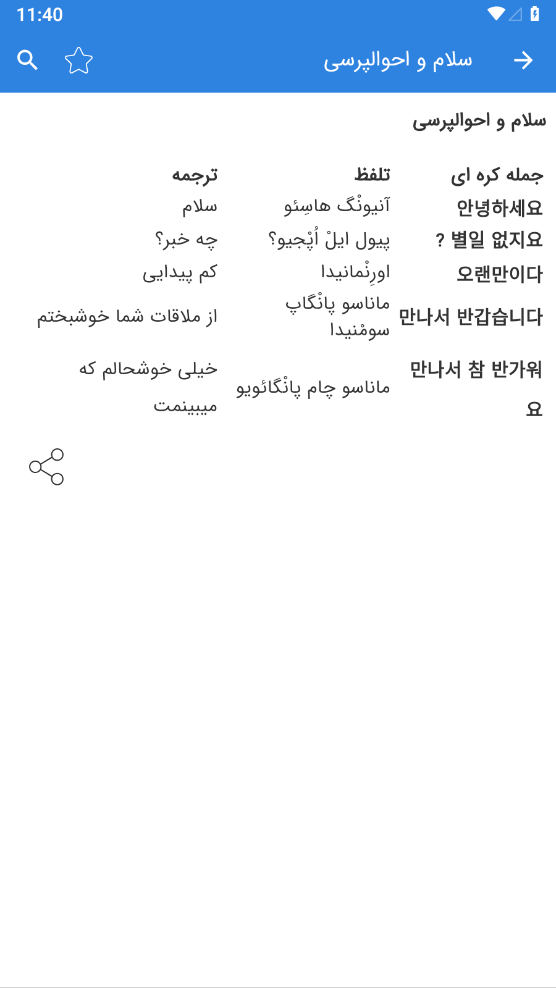 اسکرین شات 5 برنامه آموزش زبان کره ای