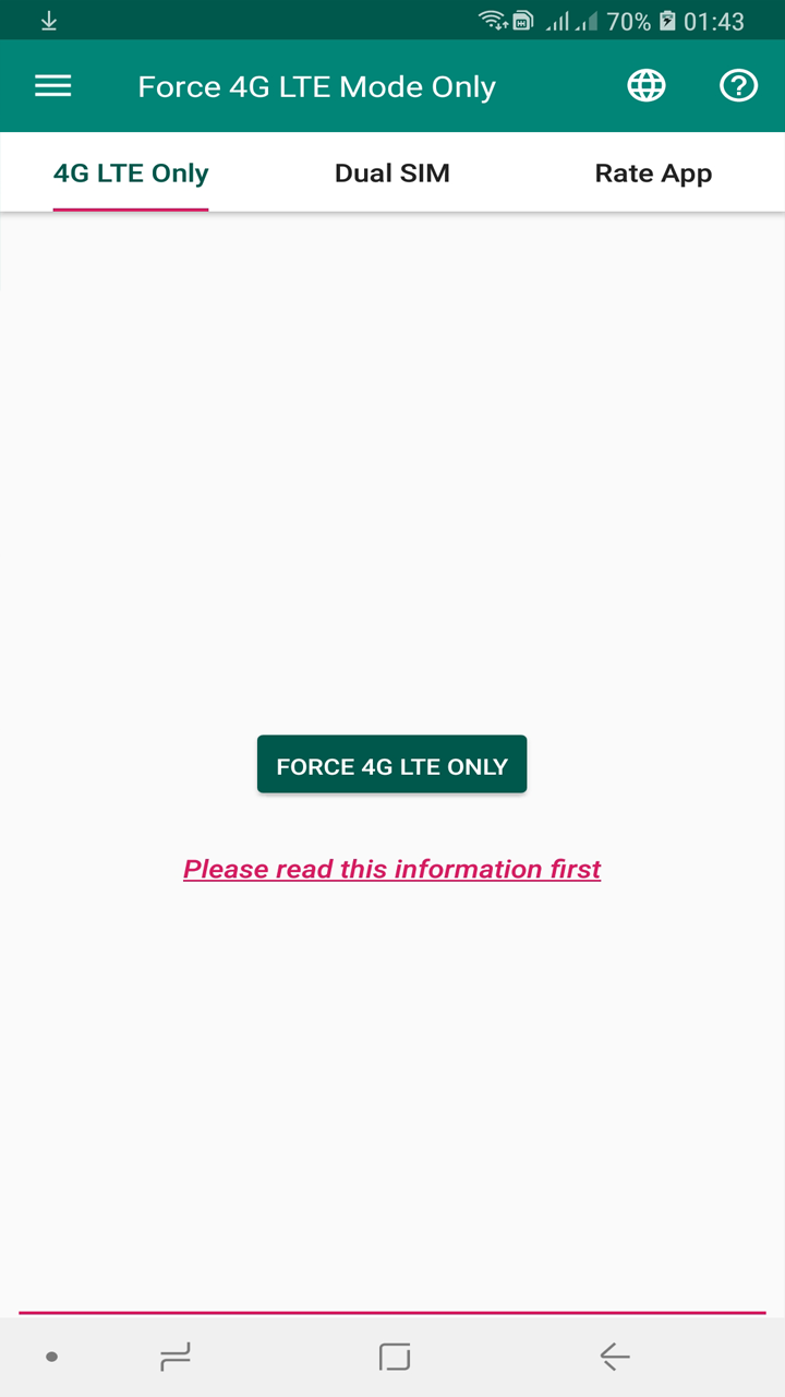 اسکرین شات 2 برنامه Force 4G LTE Mode Only