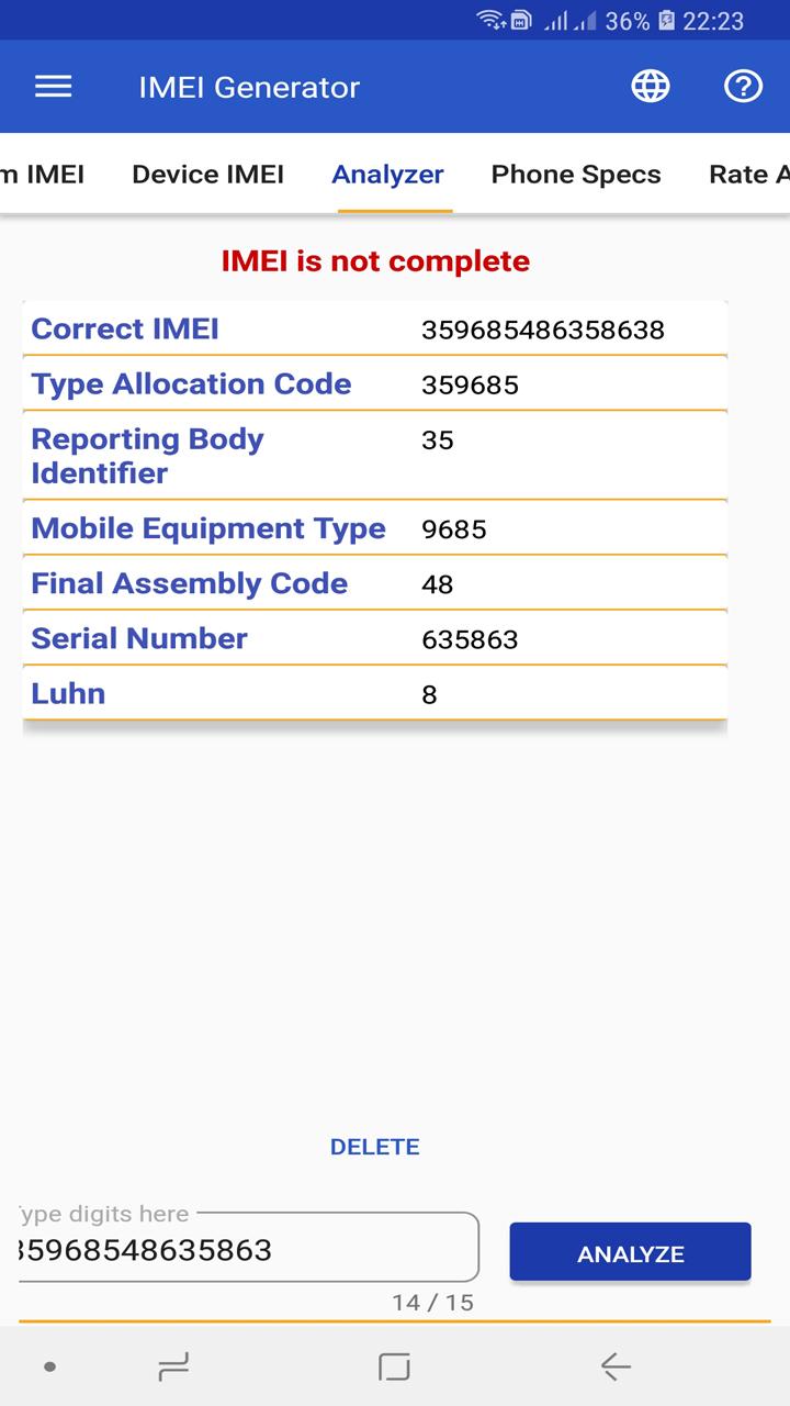 اسکرین شات 4 برنامه IMEI Generator Pro