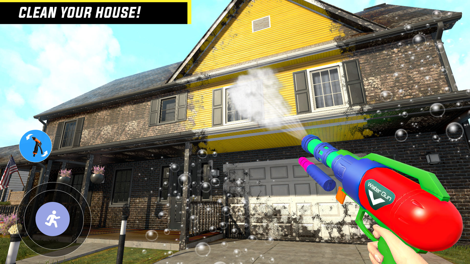 اسکرین شات 3 بازی Power Gun House Washing Game