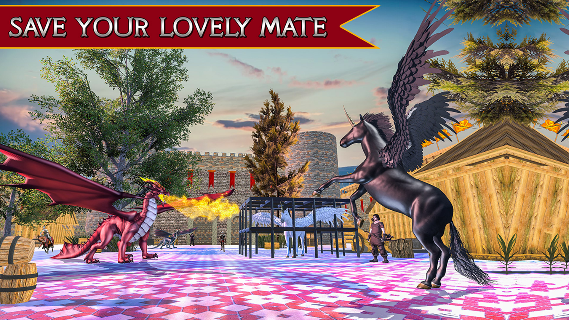 اسکرین شات 5 برنامه Flying Unicorn Horse Game