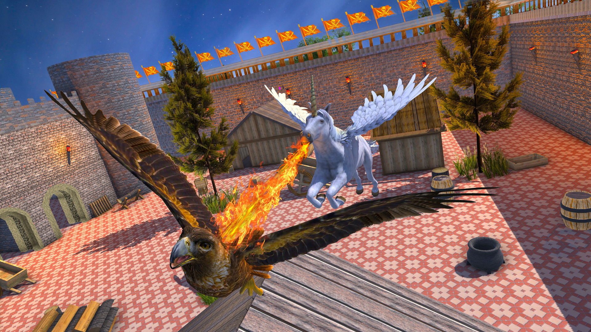 اسکرین شات 3 برنامه Flying Unicorn Horse Game