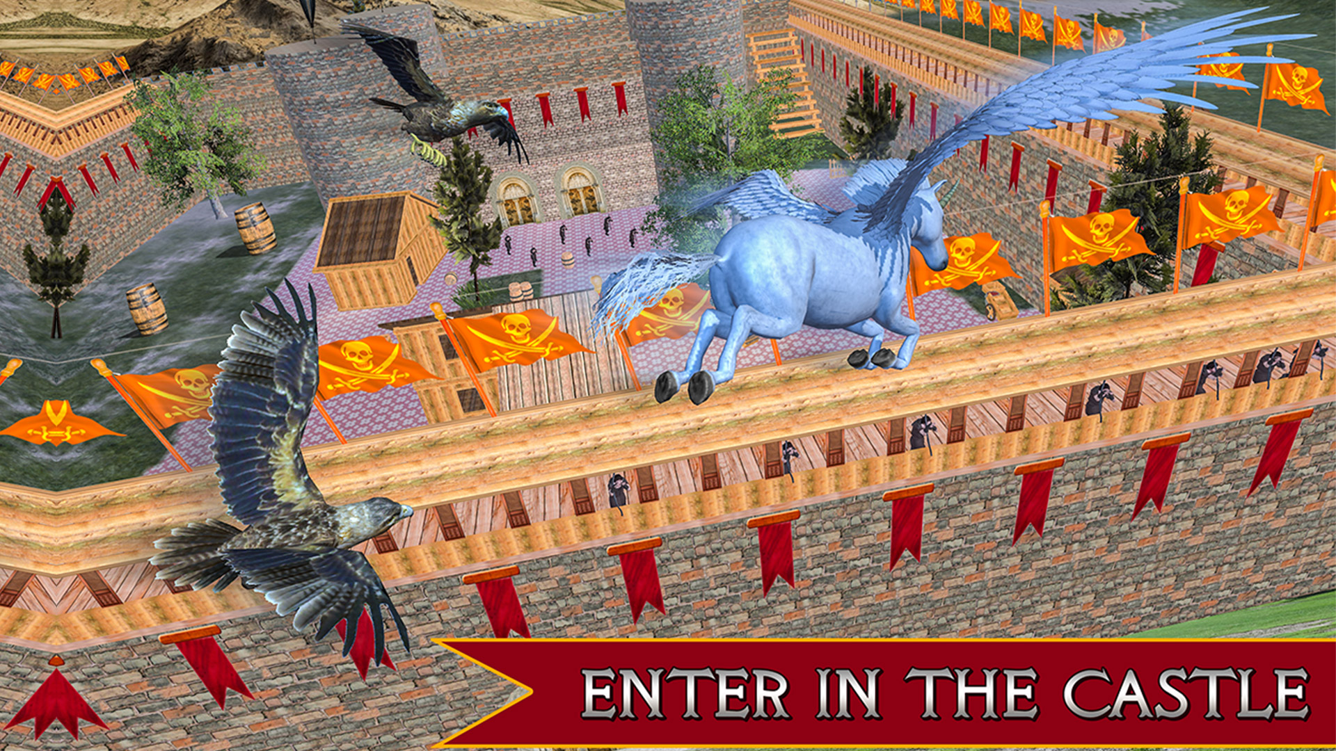 اسکرین شات 4 برنامه Flying Unicorn Horse Game