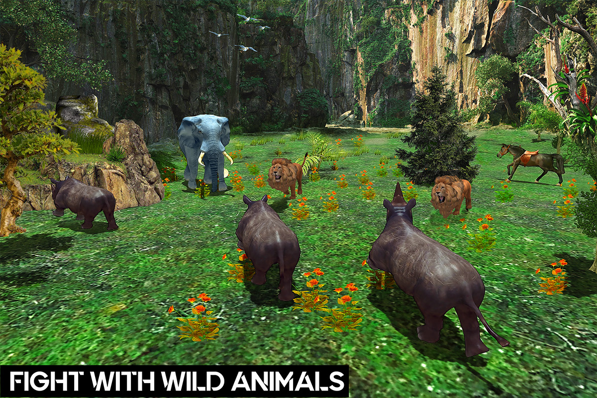اسکرین شات 6 برنامه Wild Rhino Family Jungle Sim