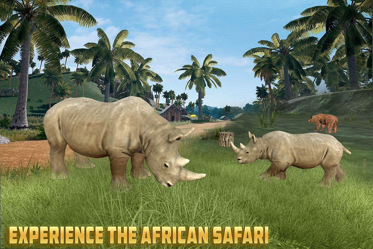 اسکرین شات 1 برنامه Wild Rhino Family Jungle Sim