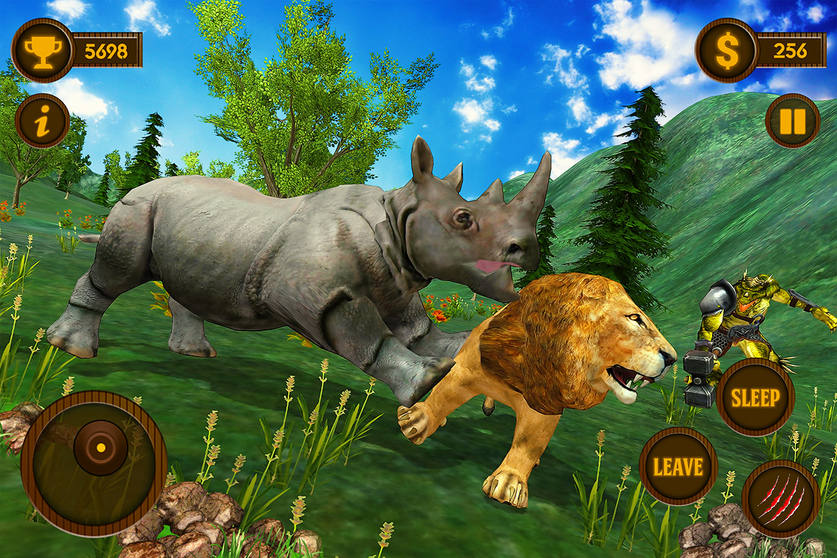 اسکرین شات 4 برنامه Wild Rhino Family Jungle Sim