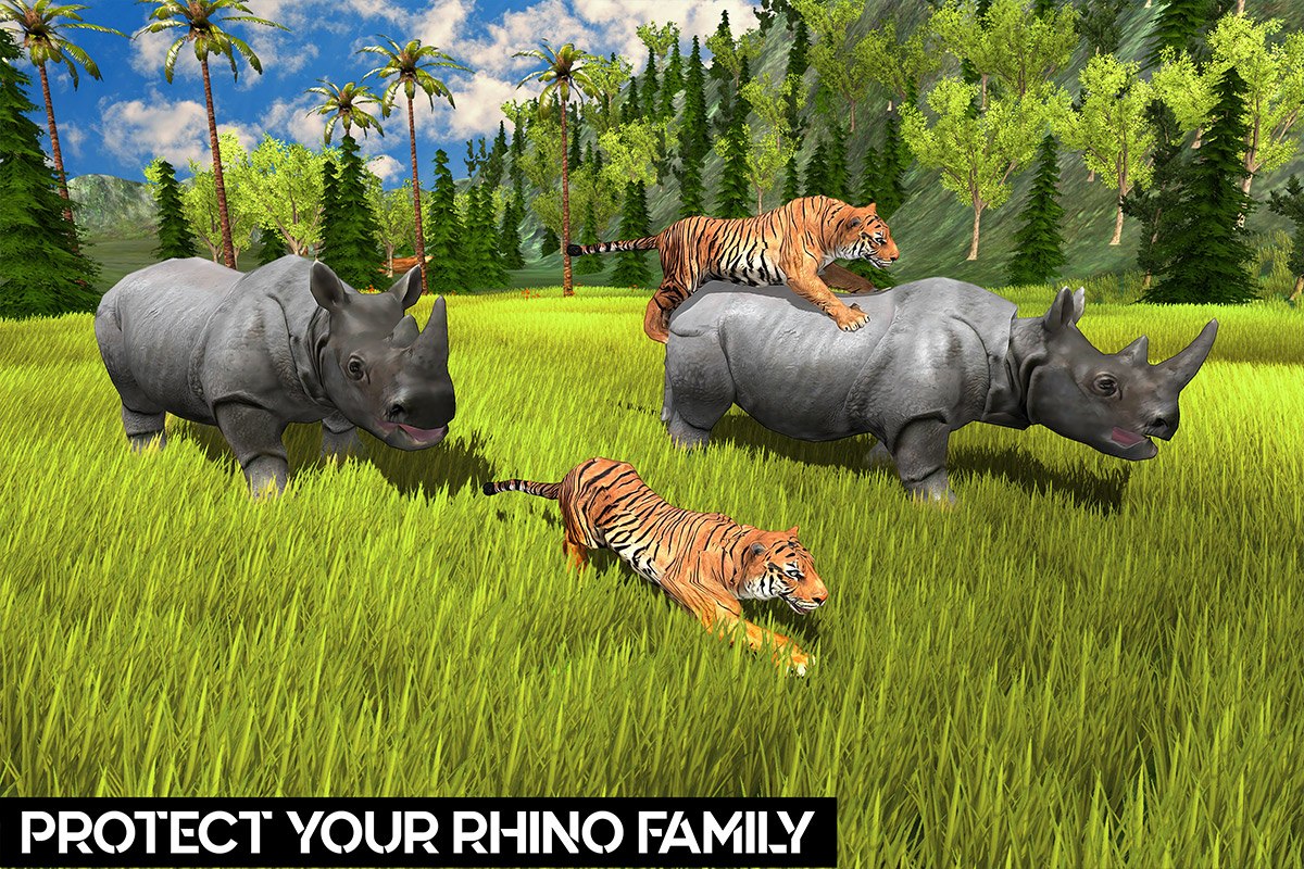 اسکرین شات 5 برنامه Wild Rhino Family Jungle Sim