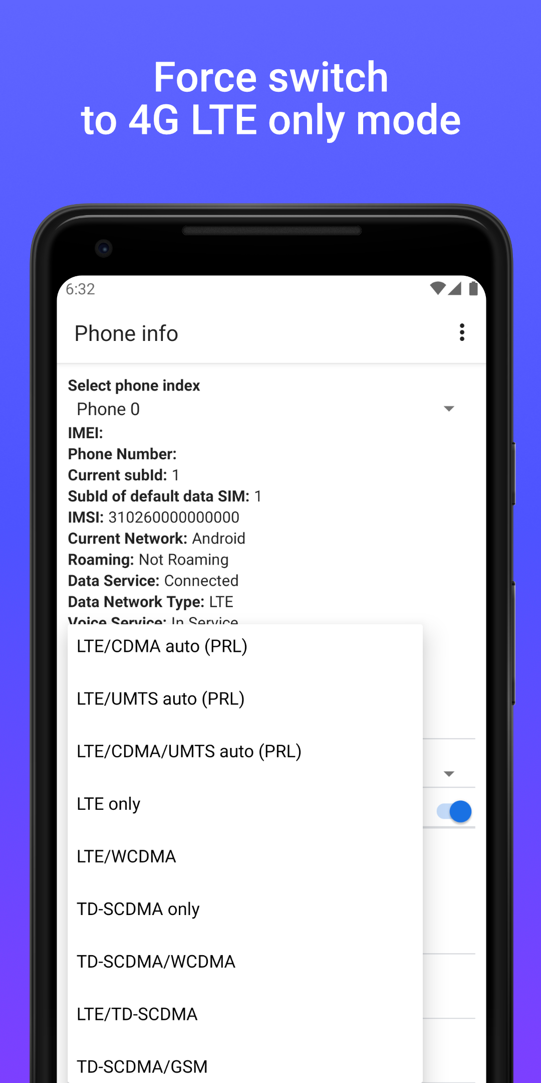 اسکرین شات 7 برنامه 4G LTE Network Switch - Speed