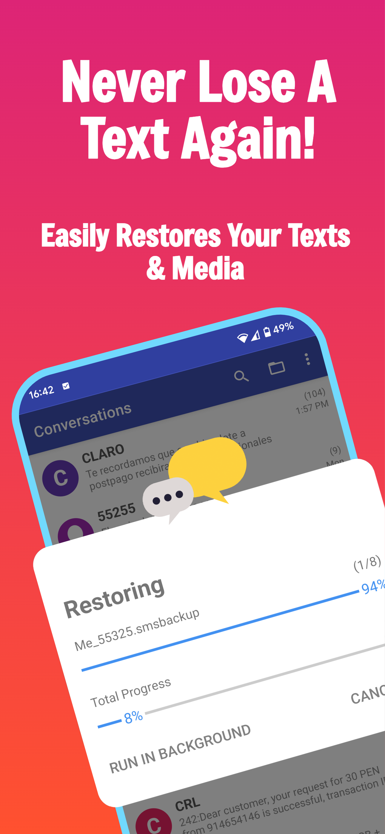 اسکرین شات 7 برنامه SMS Backup, Print & Restore