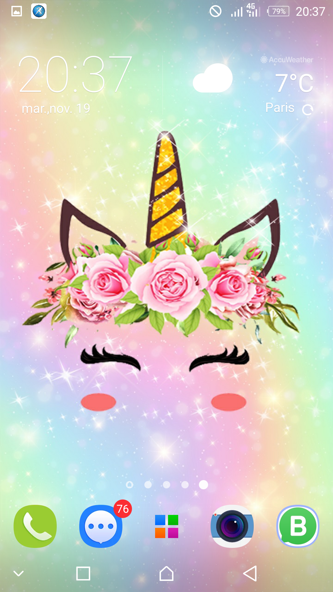اسکرین شات 4 برنامه Cute Unicorn Girl Wallpapers