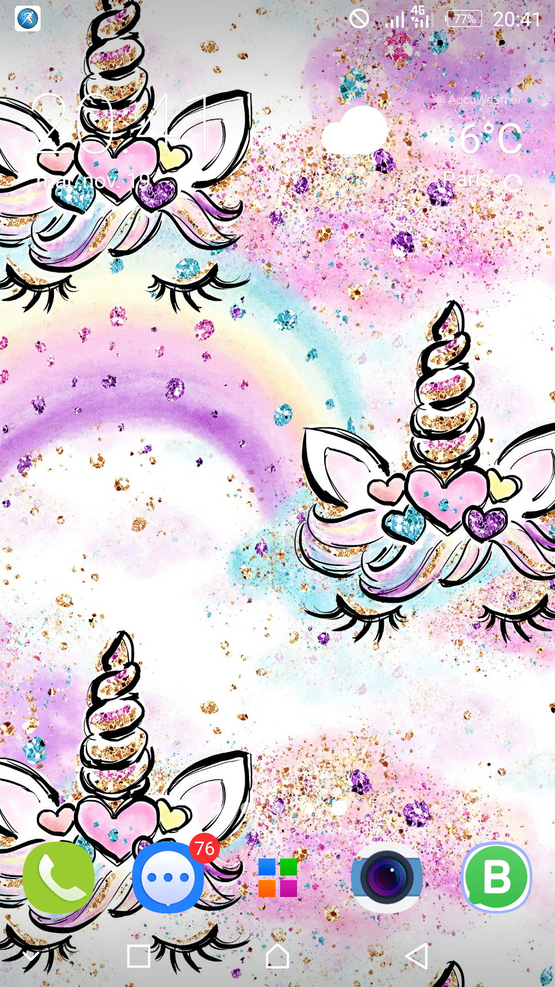 اسکرین شات 1 برنامه Cute Unicorn Girl Wallpapers