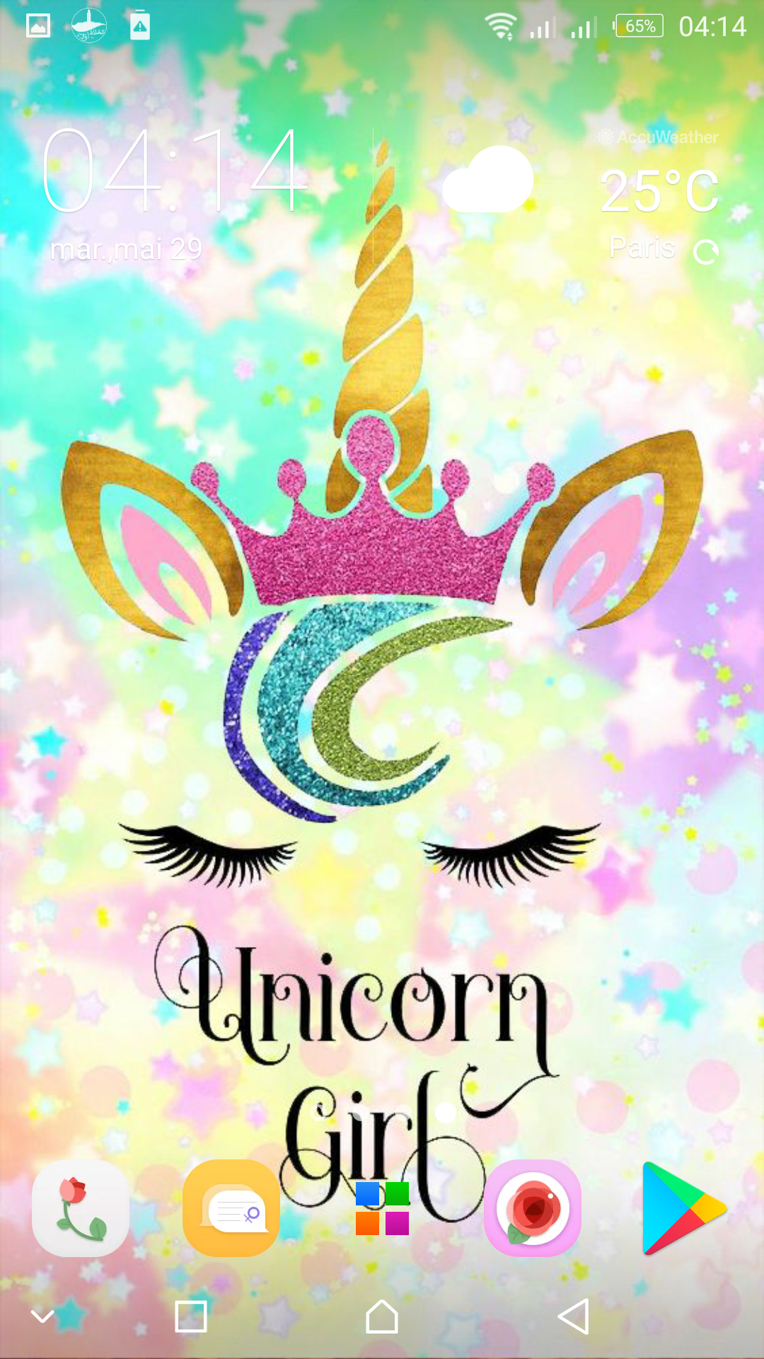 اسکرین شات 2 برنامه Cute Unicorn Girl Wallpapers