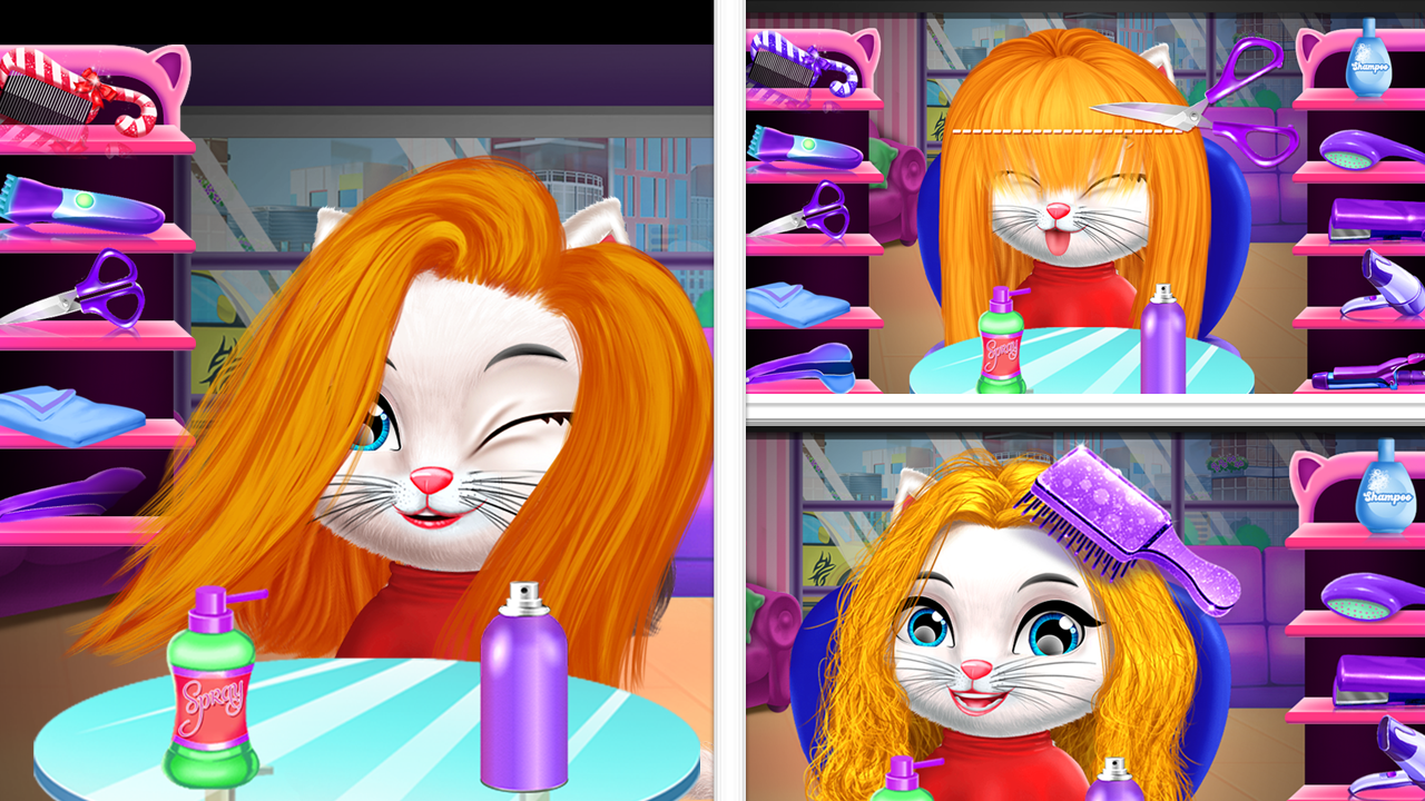 اسکرین شات 2 برنامه Chic Baby kitty Cat Hair Salon