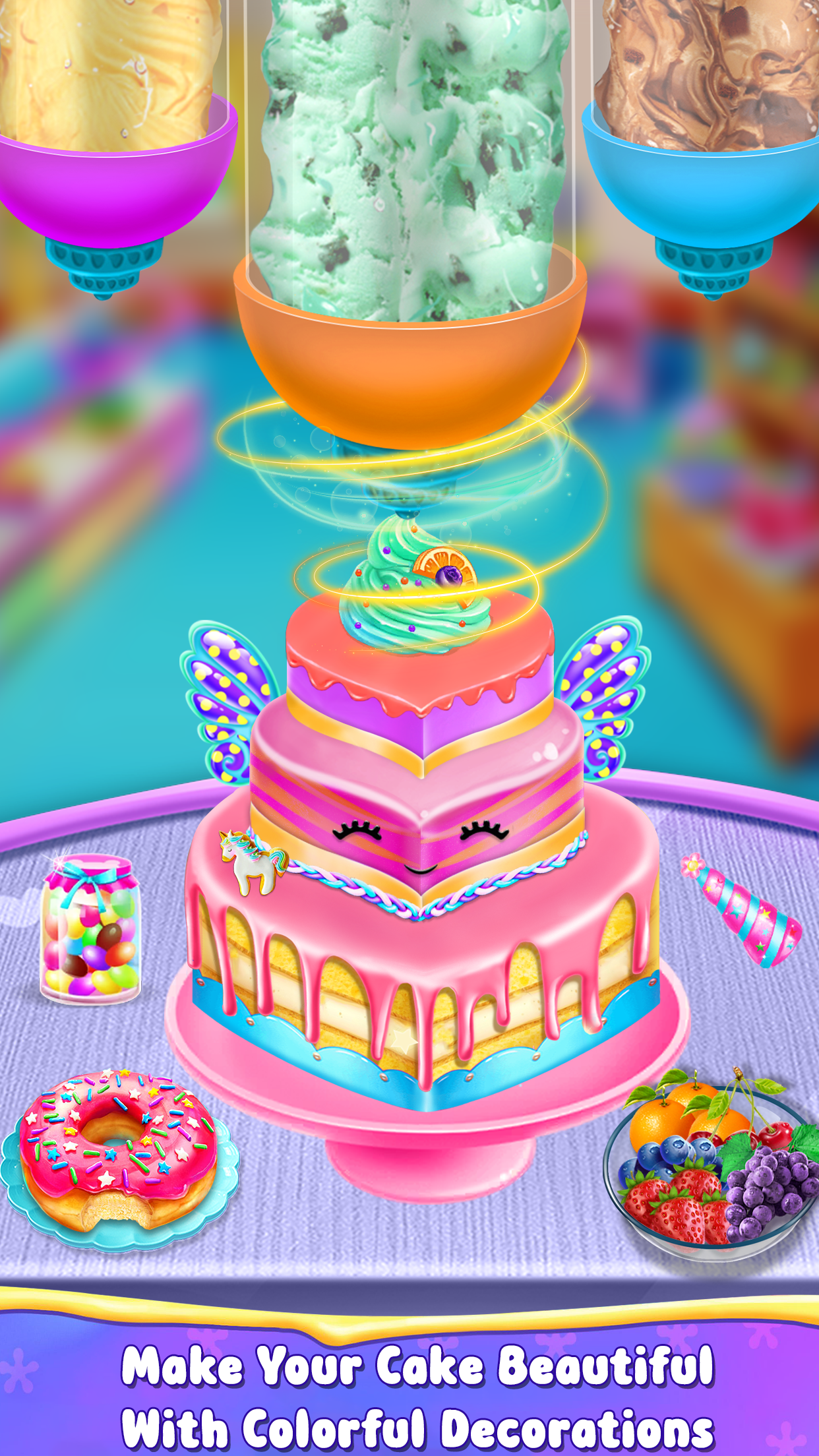 اسکرین شات 6 بازی Unicorn Cake Maker-Bakery Game