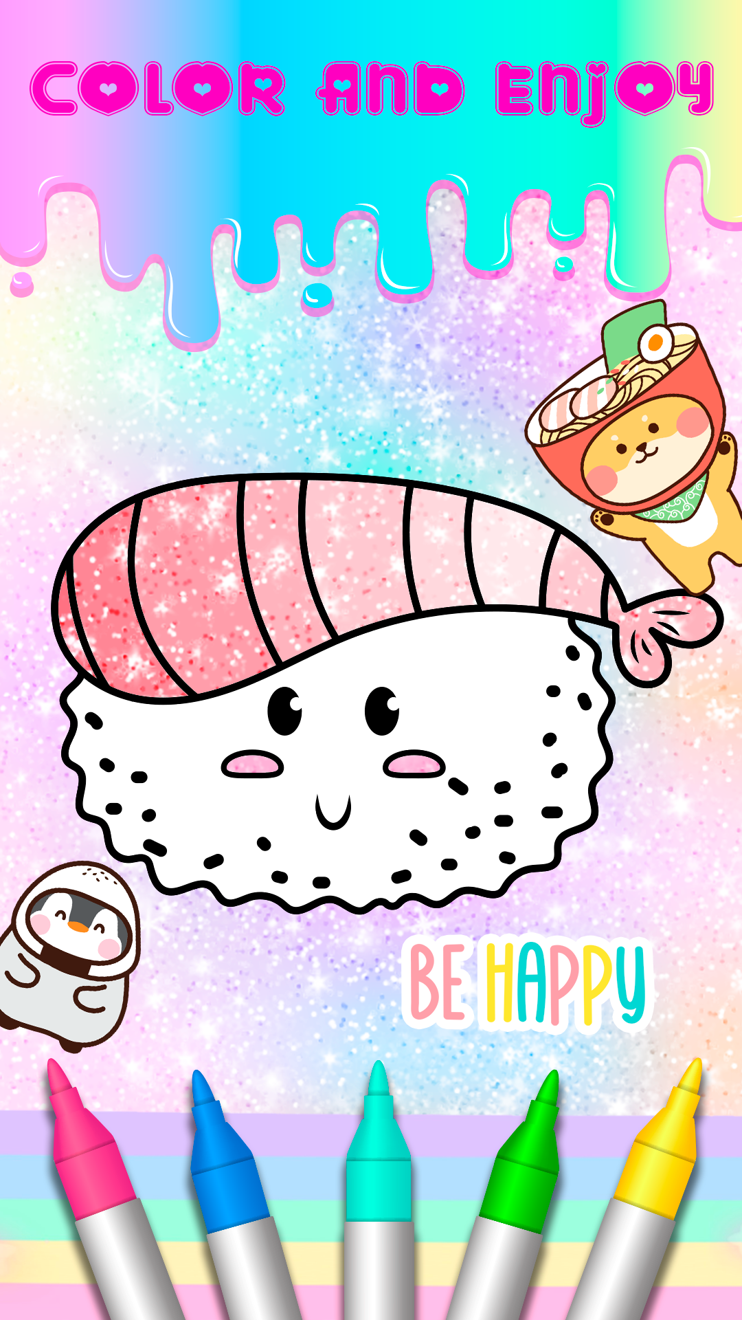 اسکرین شات 5 برنامه Coloring Kawaii: Offline games