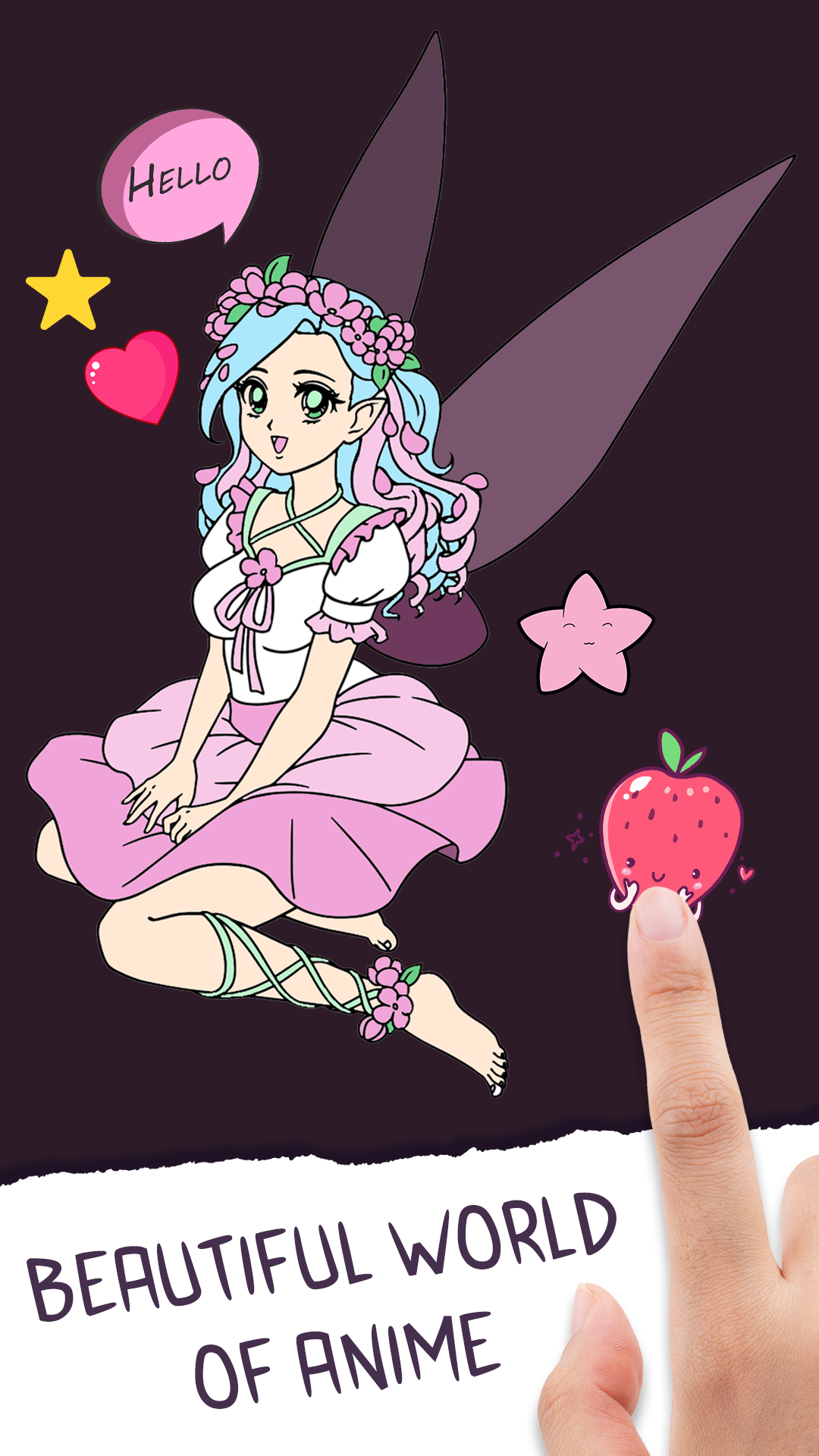 اسکرین شات 5 برنامه Anime Coloring Book for Girls