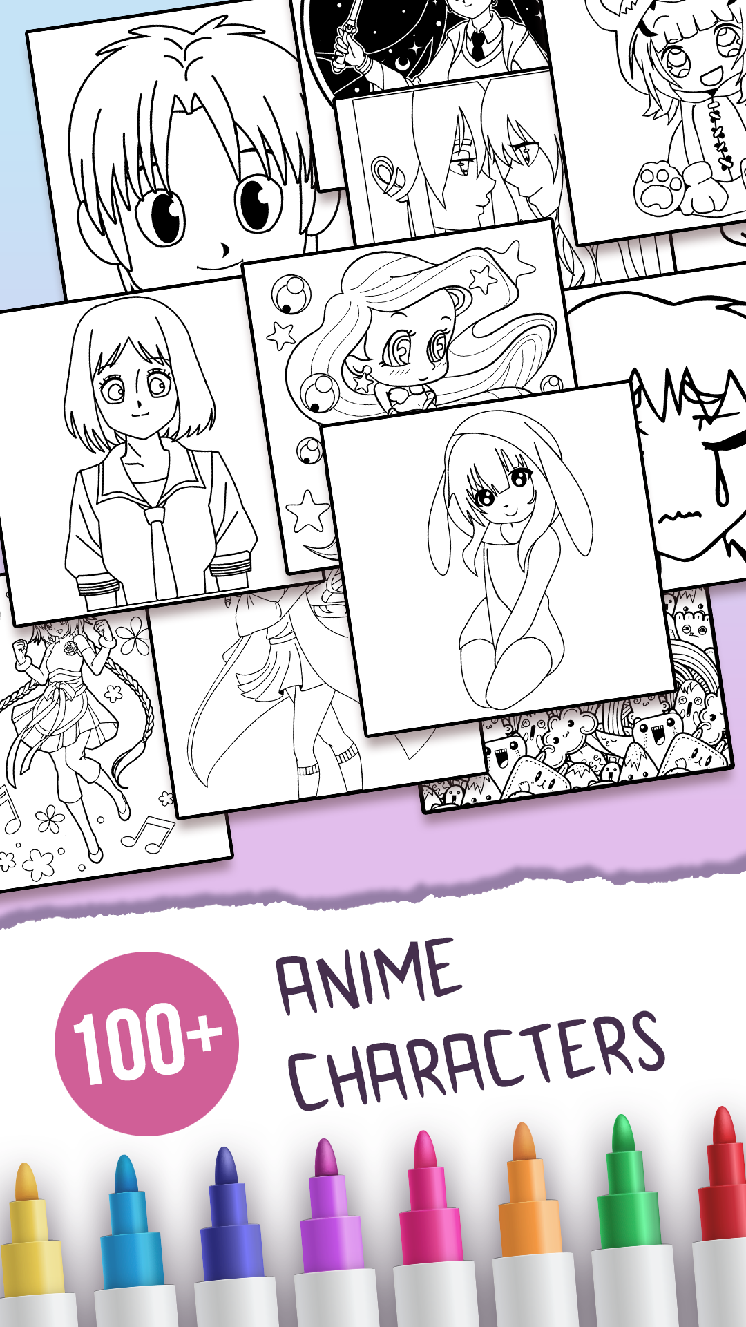 اسکرین شات 7 برنامه Anime Coloring Book for Girls