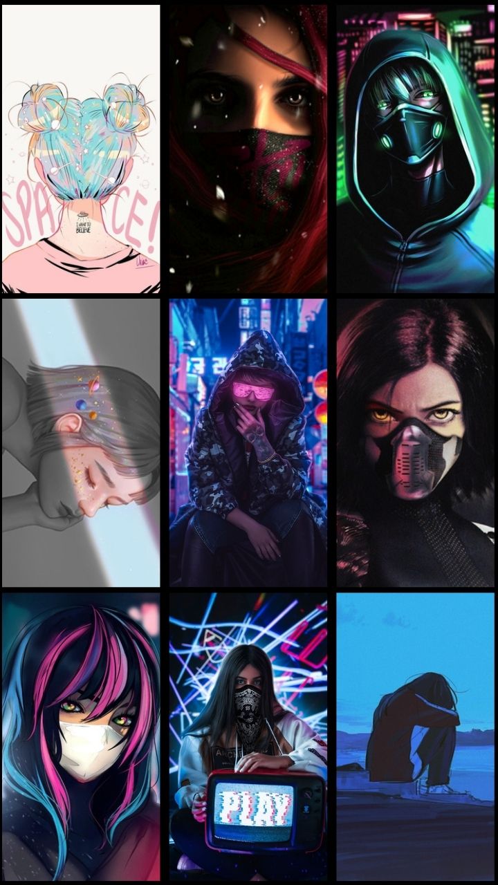 اسکرین شات 5 برنامه Girl Mask Wallpaper