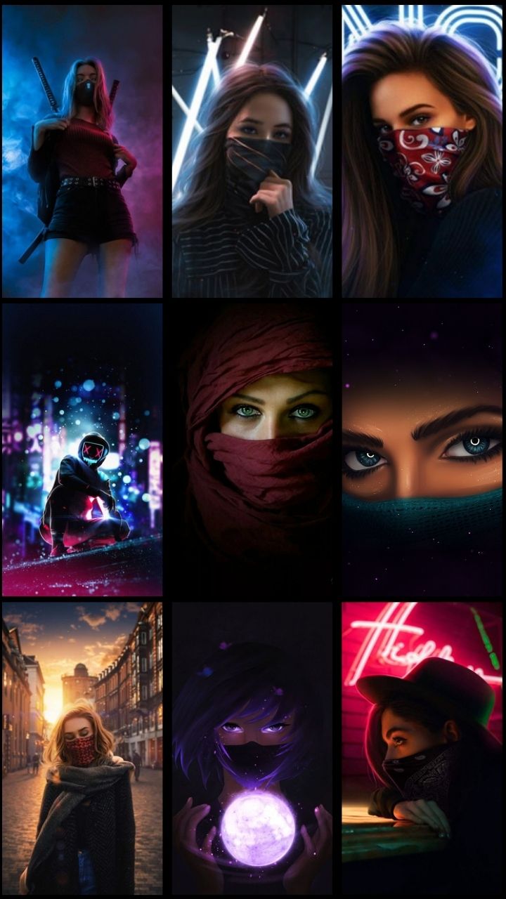 اسکرین شات 6 برنامه Girl Mask Wallpaper