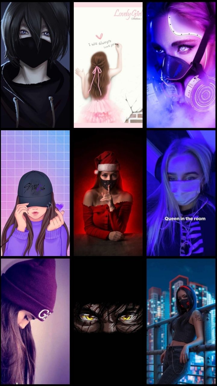 اسکرین شات 4 برنامه Girl Mask Wallpaper
