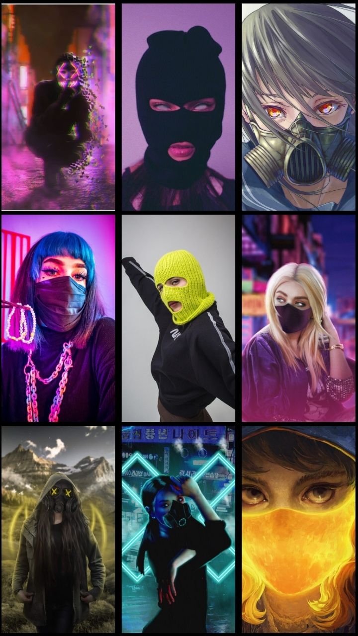 اسکرین شات 2 برنامه Girl Mask Wallpaper
