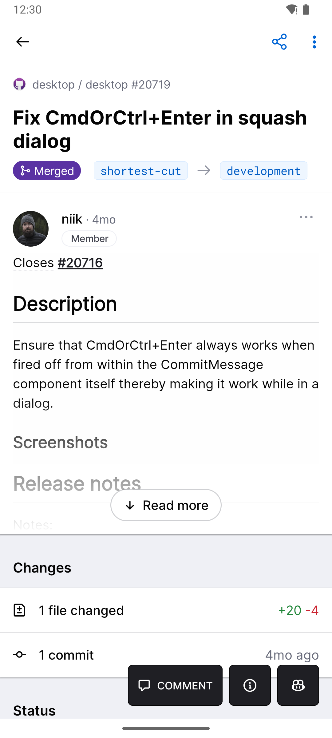 اسکرین شات 2 برنامه GitHub