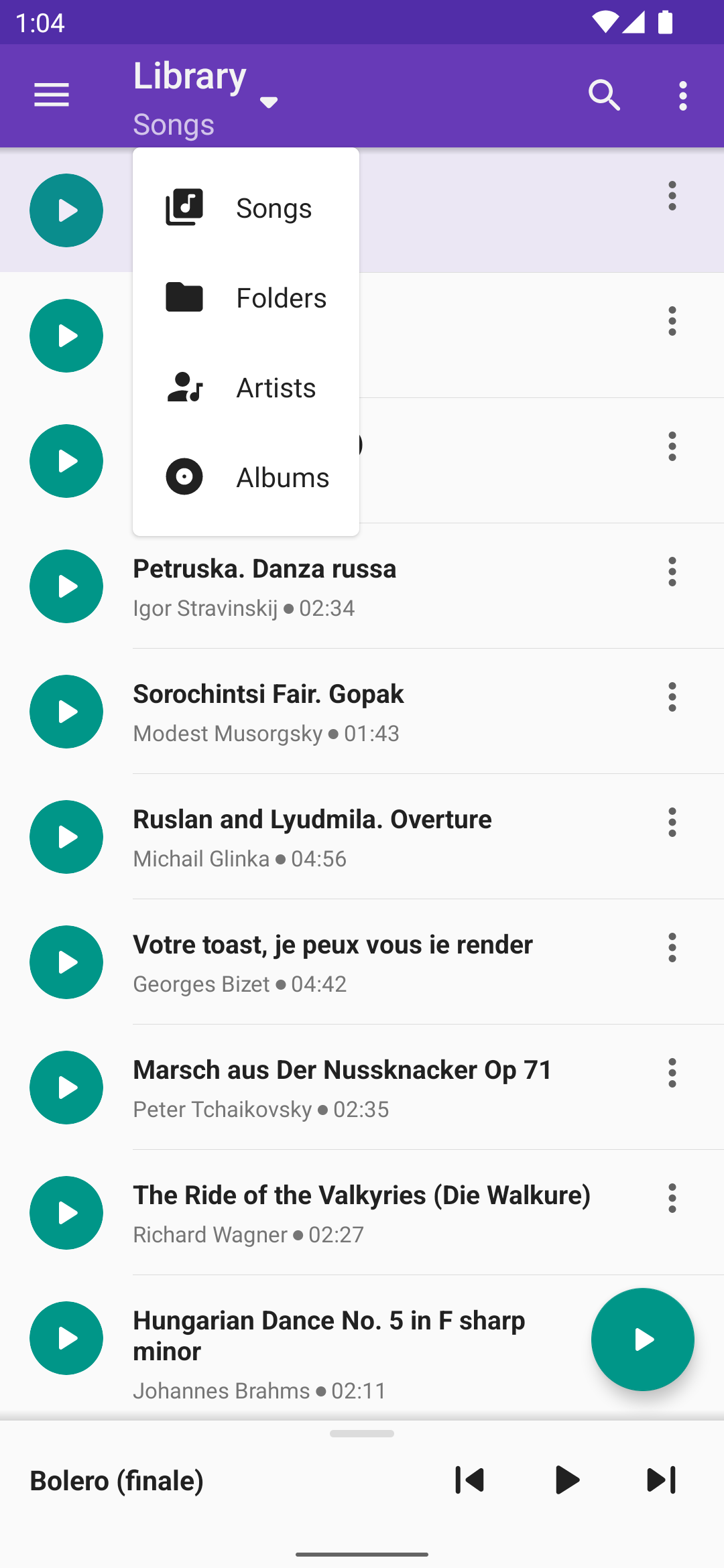 اسکرین شات 6 برنامه Simple Music Player