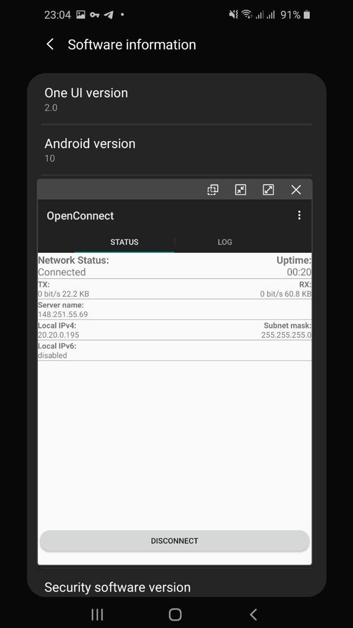 اسکرین شات 1 برنامه OpenConnect