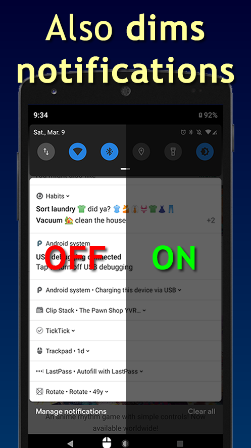 اسکرین شات 6 برنامه Screen & Notifications Dimmer