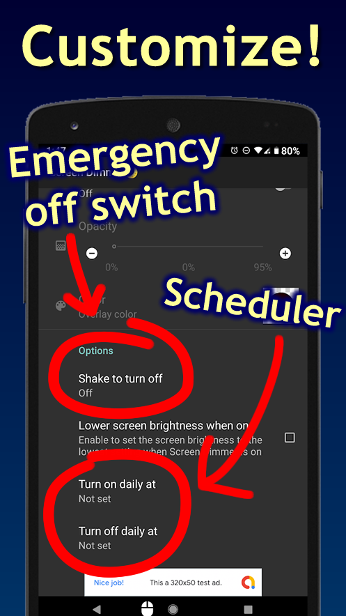 اسکرین شات 4 برنامه Screen & Notifications Dimmer