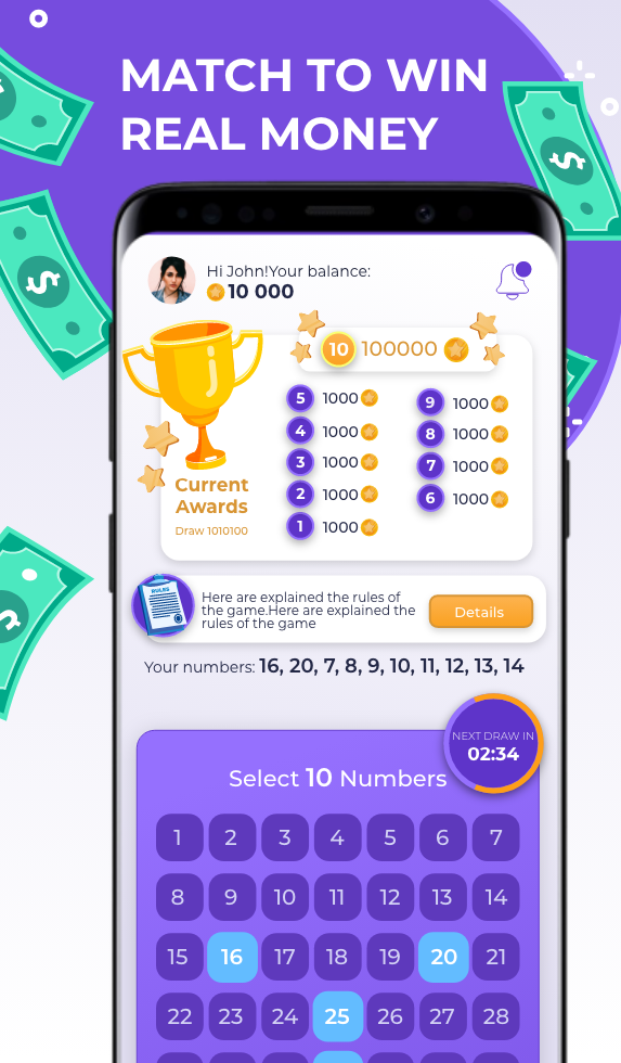 اسکرین شات 2 بازی Make money with Lucky Numbers