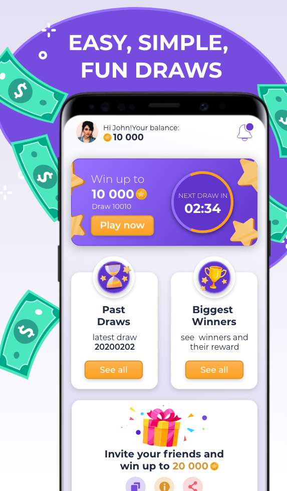 اسکرین شات 1 بازی Make money with Lucky Numbers