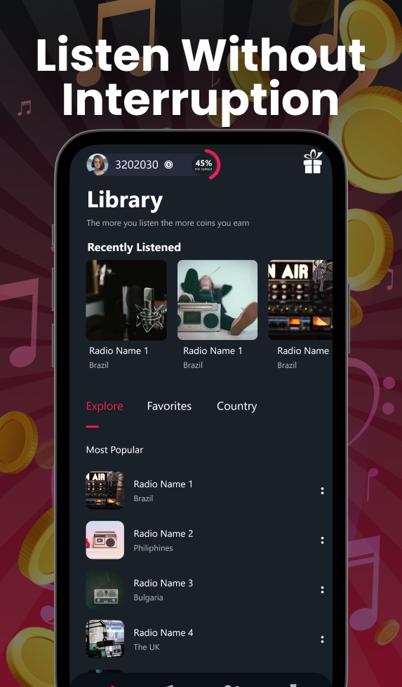 اسکرین شات 2 برنامه Givvy Radios - Listen & Enjoy!