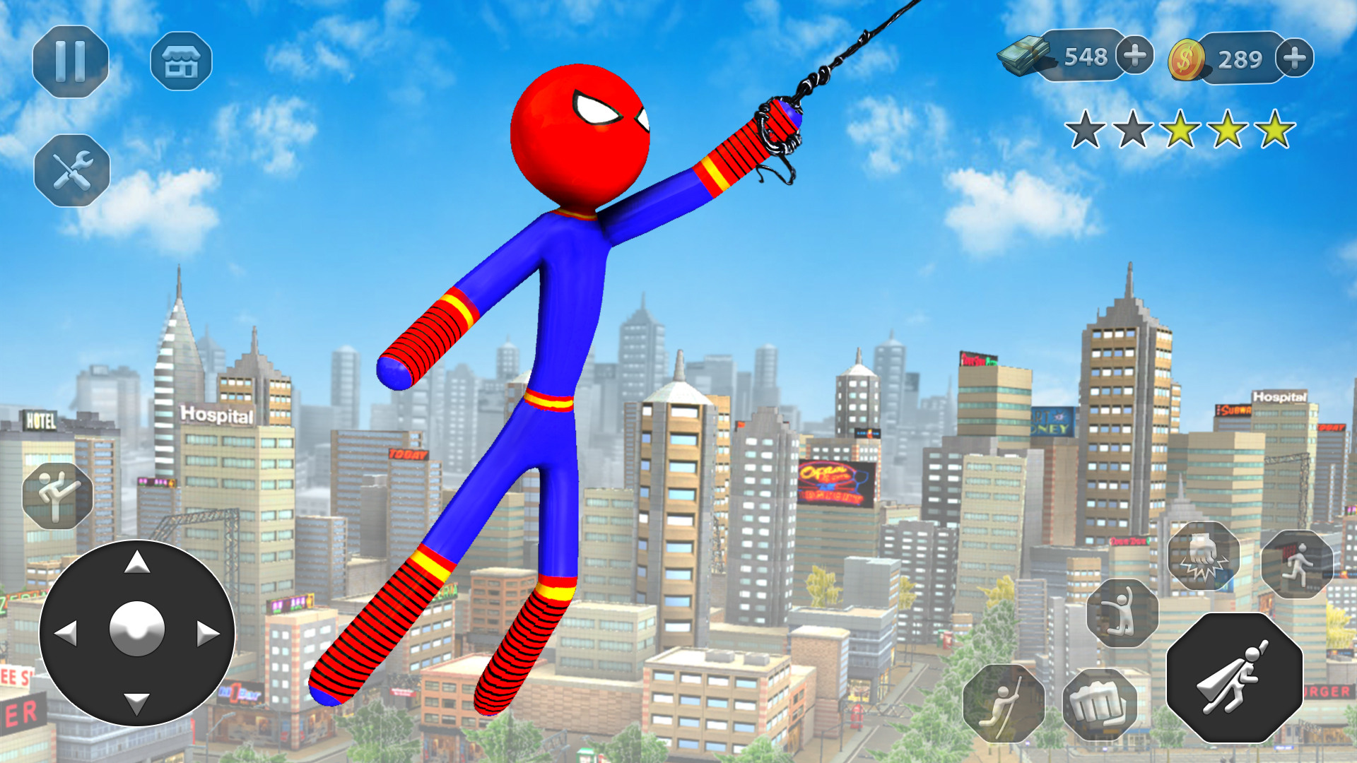 اسکرین شات 2 برنامه Stick Rope Hero Superhero Game