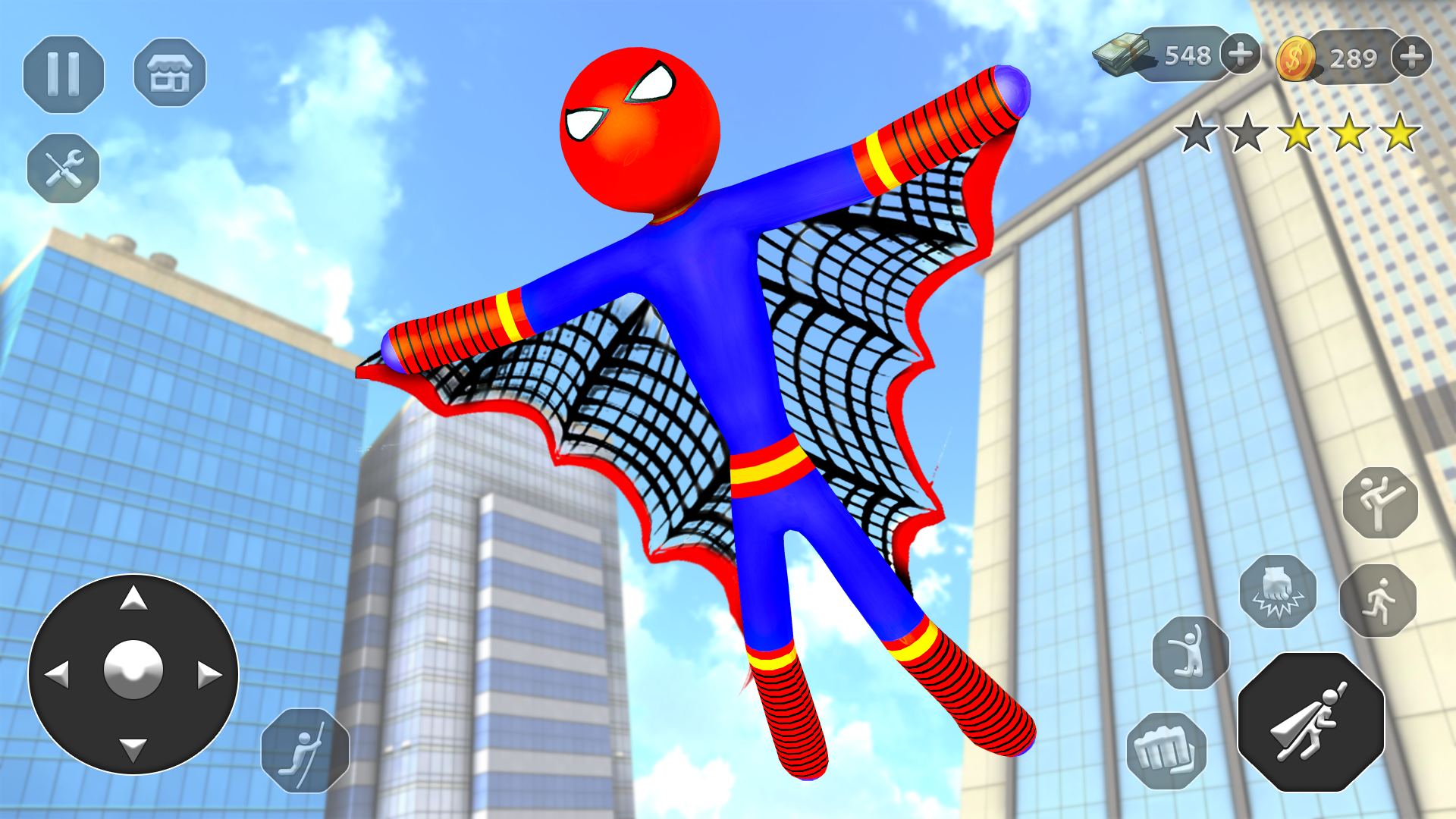 اسکرین شات 3 برنامه Stick Rope Hero Superhero Game