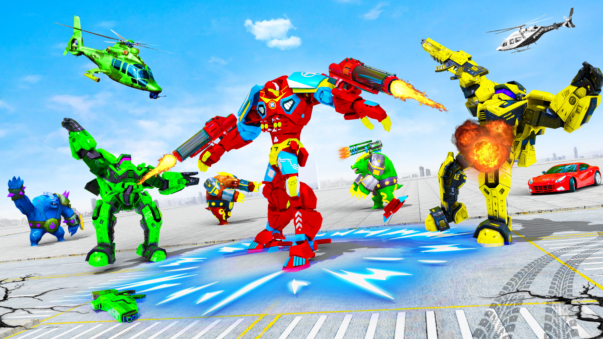 اسکرین شات 2 بازی Bear Robot Car Transform Games