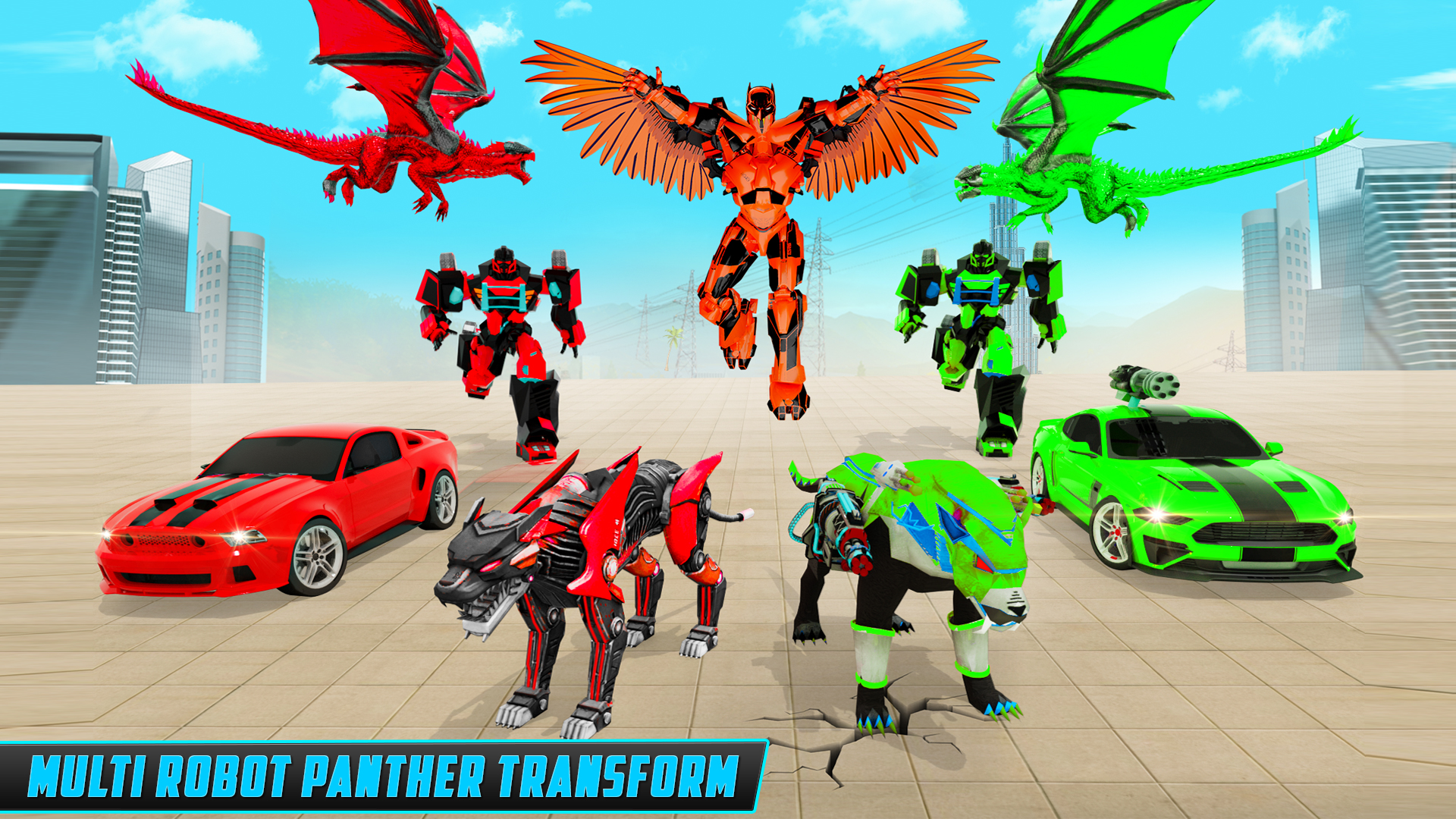 اسکرین شات 4 بازی Panther Robot Police Car Games