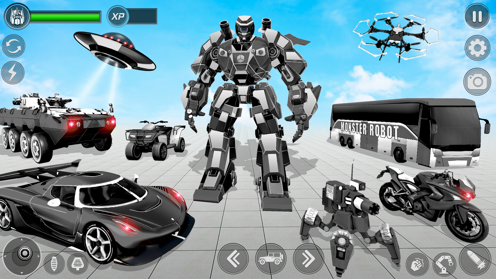 اسکرین شات 6 برنامه Monster Hero Robot Car Game