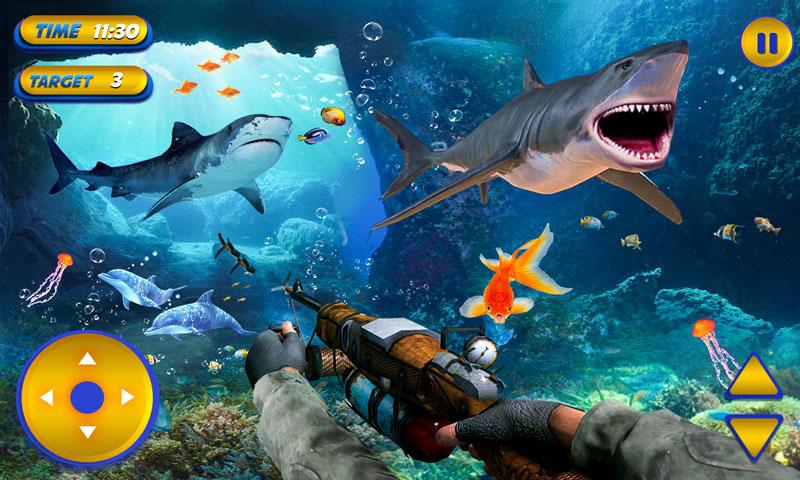 اسکرین شات 4 برنامه Underwater Fishing Shark Games